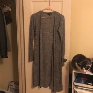 Long sleeved long cardigan grey